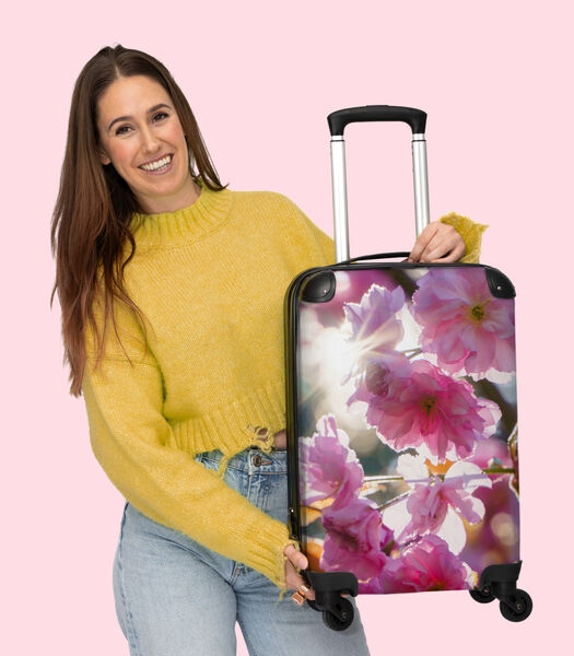 Valise spacieuse avec 4 roues et serrure TSA (Fleurs - Fleur - Rose - Printemps - Soleil)