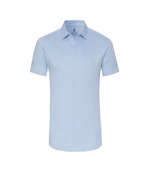 Short Sleeve Jersey Overhemd Lichtblauw