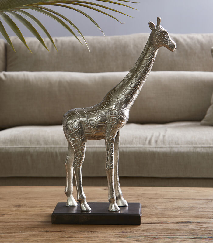 RM Classic Giraffe beeldje Zilver - Giraffe staand dierenbeeldje image number 1