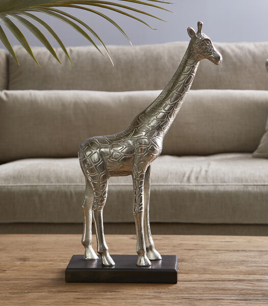 RM Classic Giraffe beeldje Zilver - Giraffe staand dierenbeeldje