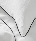 Housse de couette CARLINA blanc pur et bourdon noir 140x200 cm image number 3