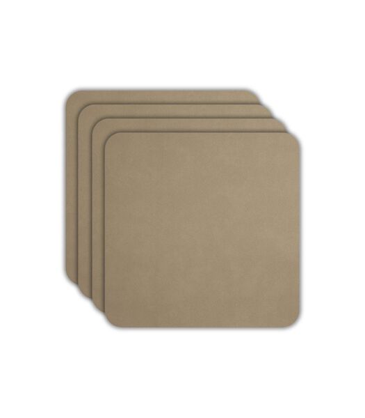 Onderzetters - Soft Leather - Sandstone - 10 x 10 cm - 4 Stuks