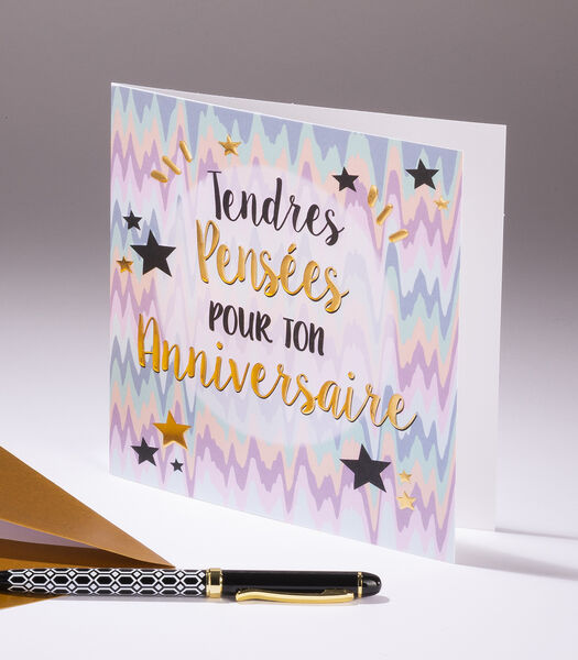 Carte double Tendres pensées pour ton anniversaire