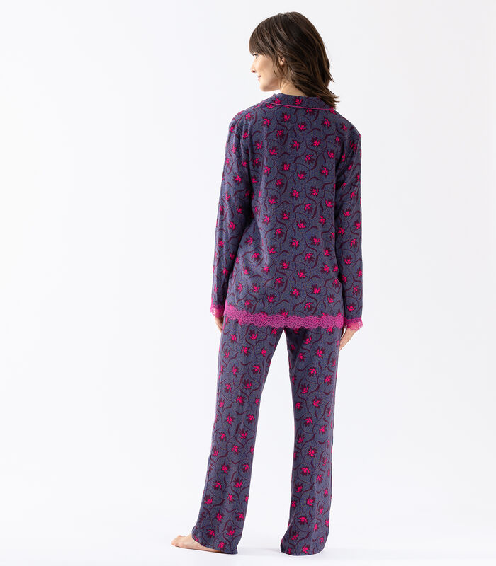 Pyjama van viscose met print en kantafwerking ALBA 606 multico image number 3