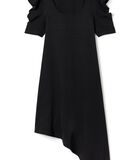 Asymmetrische zwarte jurk VIRGWOOLF in jacquard image number 3