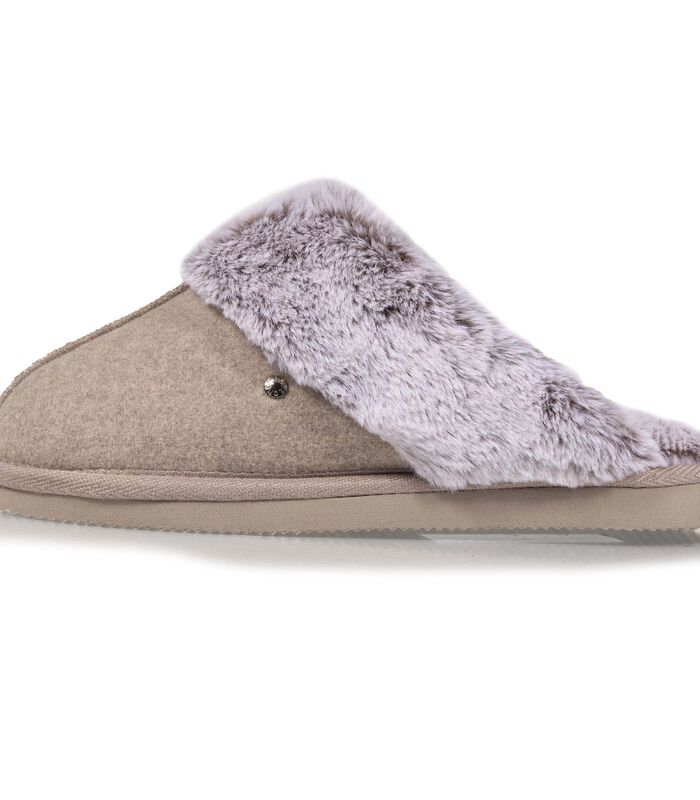 Chaussons Mules Femme Taupe Chiné image number 2