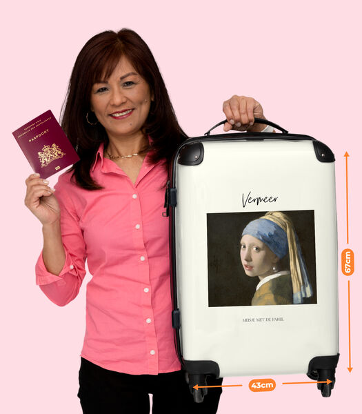 Handbagage Koffer met 4 wielen en TSA slot (Kunst - Vermeer - Oude meesters - Meisje met de parel)