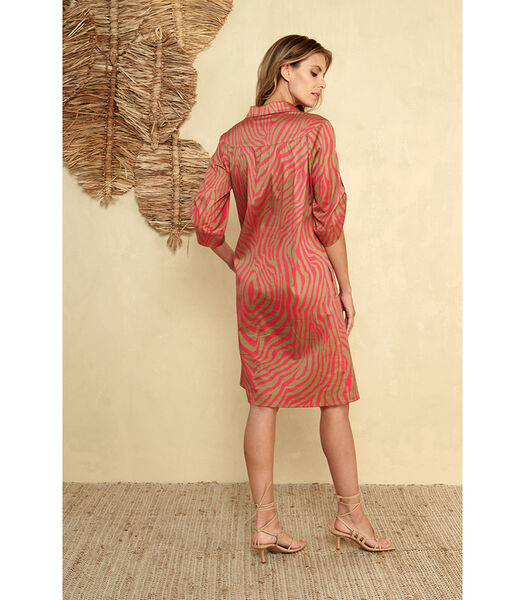 Robe tunique contemporaine à imprimé animal coloré