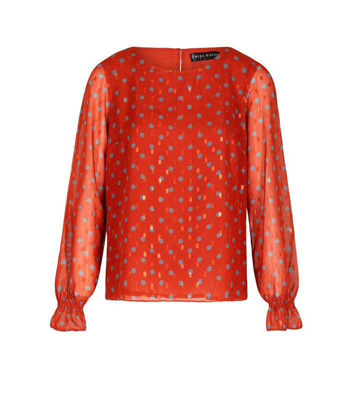 Lurex blouse met polka dots DISCO image number 0