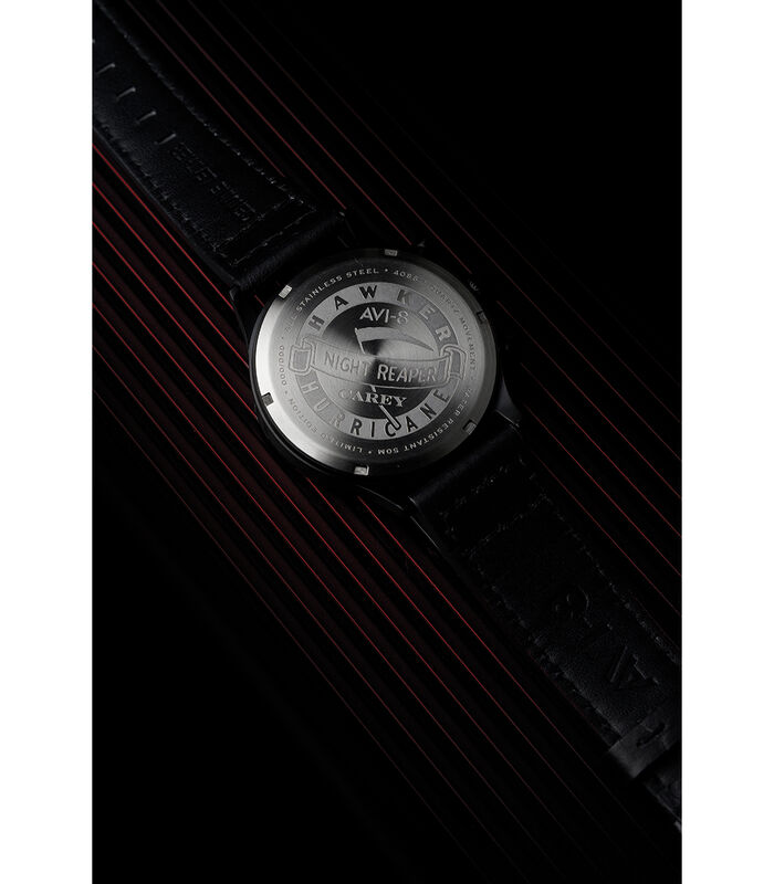 HAWKER HURRICANE CAREY DUAL TIME NIGHT REAPER LIMITED EDITION - Herenhorloge - Japans uurwerk met dubbele tijdzone en datum image number 5