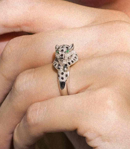 Ring "Panthère Noire" Goud, Smaragden en Diamanten