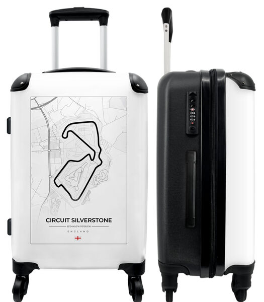 Handbagage Koffer met 4 wielen en TSA slot (Formule 1 - Racing - Circuit Silverstone - Engeland - Wit)