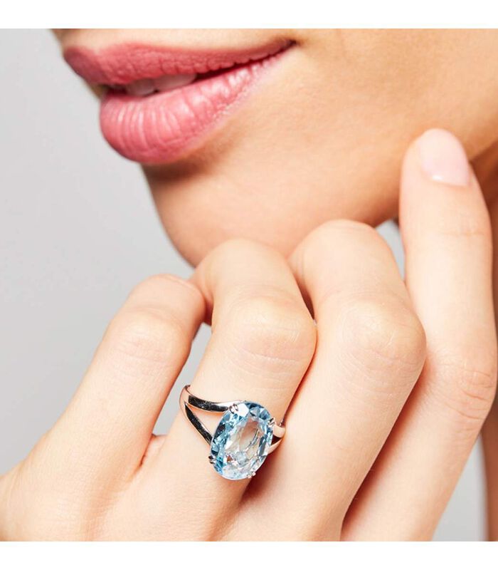 Ring 'Pattaya Topaze' witgoud en diamanten image number 1