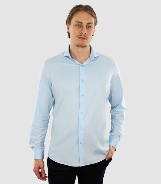 Chemise sans repassage - Bleu clair - Coupe Slim - Bambou - Homme