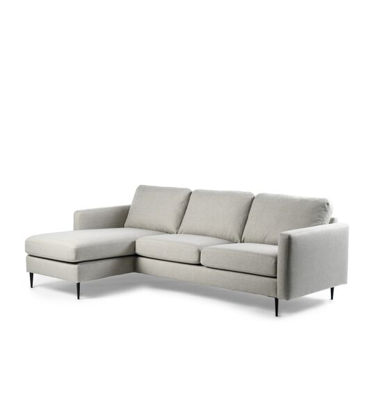 Twisted - Canapé - canapé 3 places - chaise longue gauche ou droite - beige - pieds en acier - noir