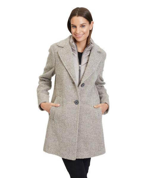 Manteau en laine avec partie veste sans manches amovible