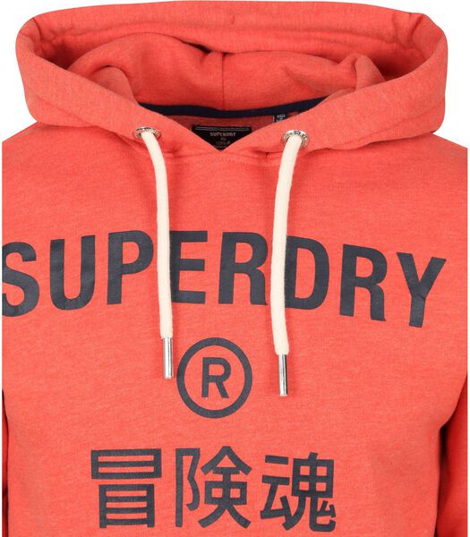 Superdry Hoodie Logo Oranje Rood