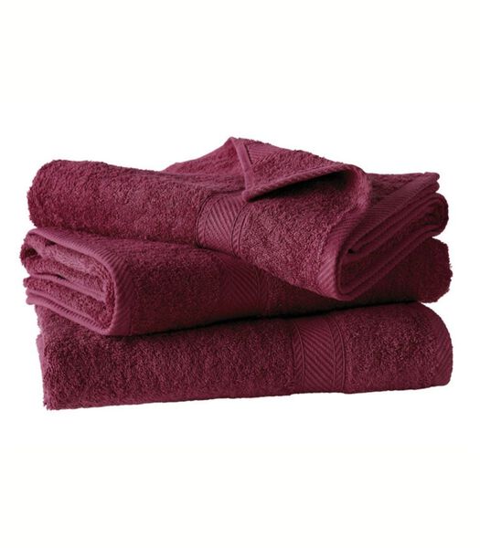 3 serviette de bains Hélène beet red