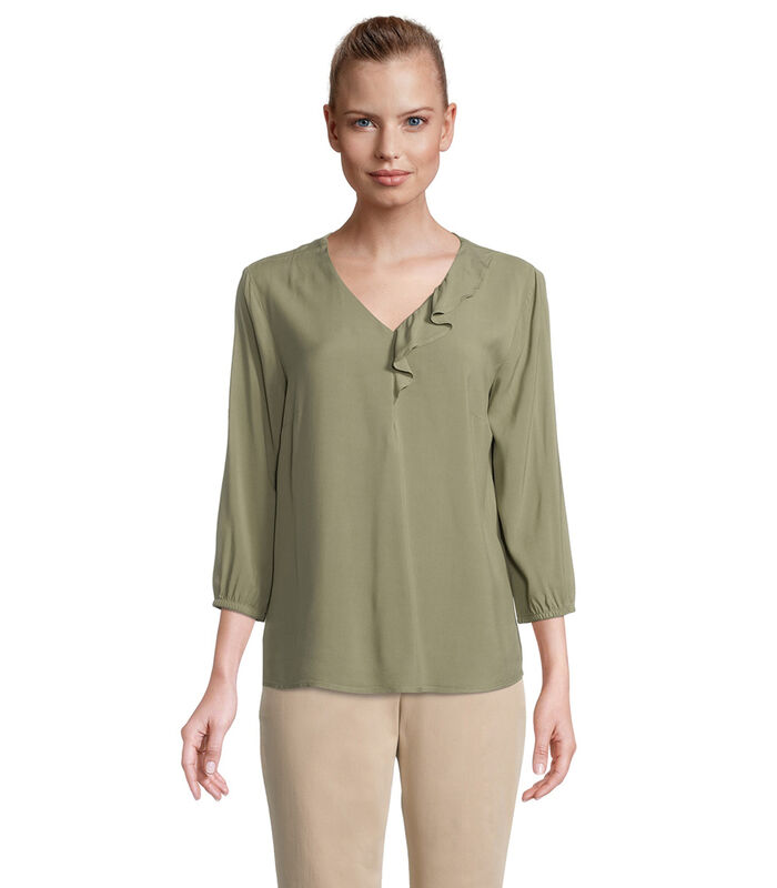 Blouse in shirtstijl met ruches image number 0
