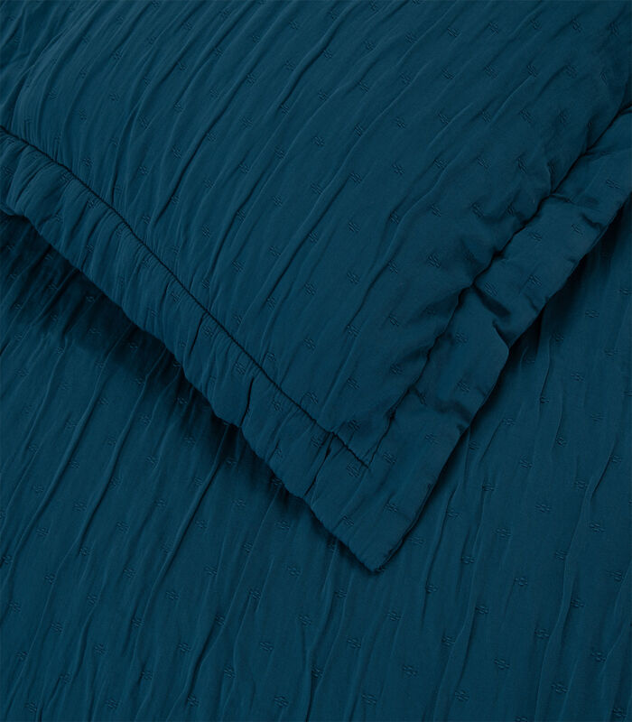 Set couvre lit 1 personne Leron 180x260 cm Bleu pétrole  (1 couvre-lit, 1 taie d'oreille) image number 3
