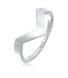 Ring Elli Premium Ring Dames V-Vorm Geo Basis In 925 Sterling Zilver Gerhodineerd image number 0