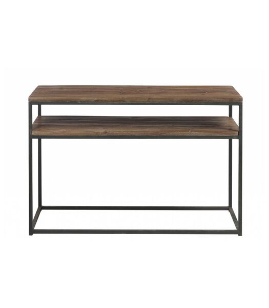 Industry - Table d'appoint - rectangulaire - bois - structure métallique - 2 plateaux