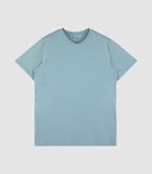 T-Shirt Tricoté - Manches Courtes - Bleu Clair - Coupe Regular - Excellent Coton image number 2