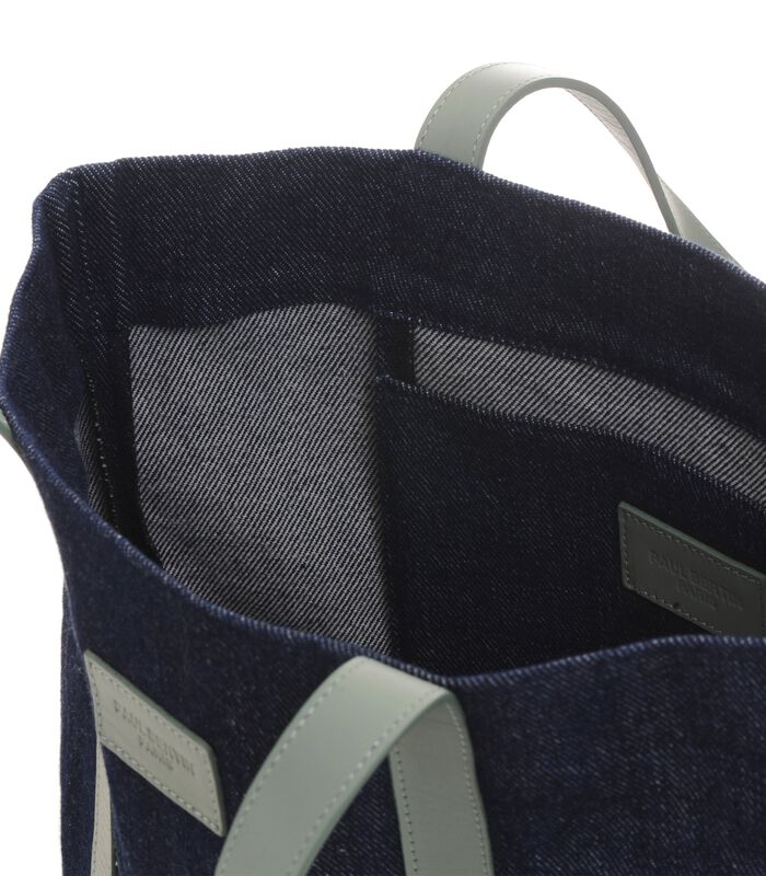 The Tote - Tote bag en jean recyclé finition cuir Kaki image number 2