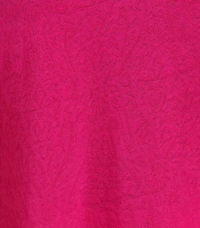 T-shirt rose fuchsia en coton modal petites manches courtes image number 4