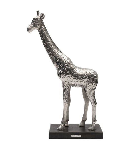 RM Classic Giraffe beeldje Zilver - Giraffe staand dierenbeeldje