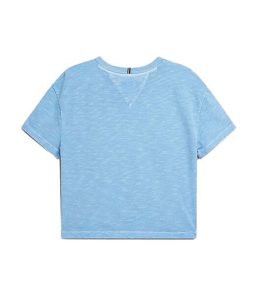 Script Pocket Gebreid Lichtblauw T-Shirt