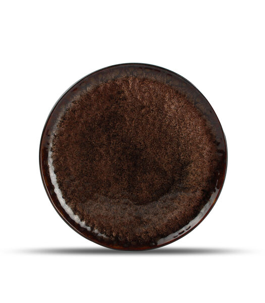 Assiette plate 21cm brun Primal - (x4)