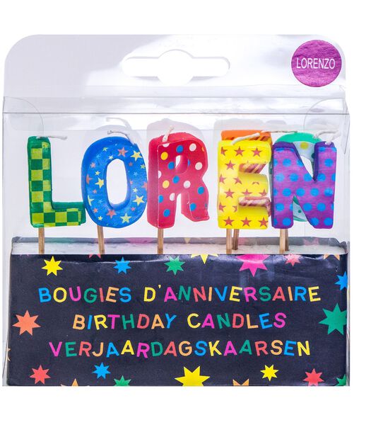 Verjaardagskaarsen voor de naam Lorenzo