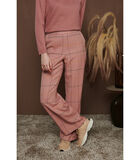 Pantalon rose clair à carreaux multicolores image number 0