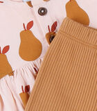 Lichtroze setje met jurkje en legging met karamelkleurige peertjes image number 4