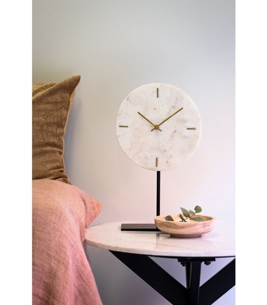 Horloge de table Moreno - Blanc - 25,5x10x42,5 cm