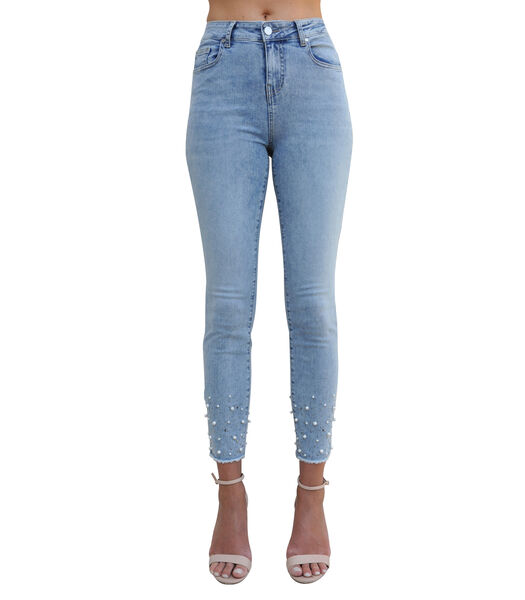 RUBI Gebleekte blauwe jeans met hoge taille