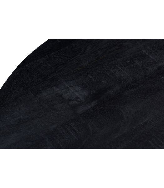 Black Omerta - Table de salle à manger - mangue - noir - rond - dia 120cm - pieds en acier - revêtement noir