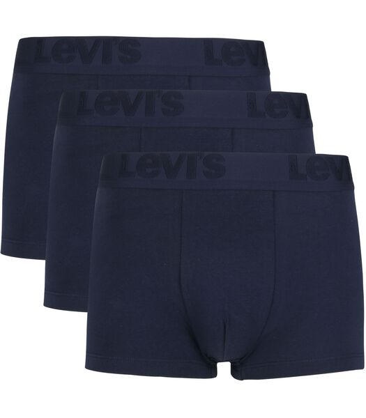 Boxer-shorts Lot de 3 Bleu Foncé Uni