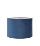 Abat-jour cylindre Velours - Petrol Blue - Ø35x30cm image number 0