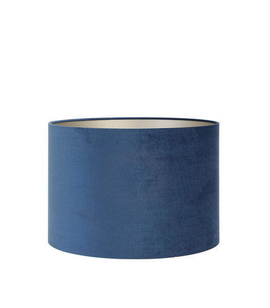 Abat-jour cylindre Velours - Petrol Blue - Ø35x30cm