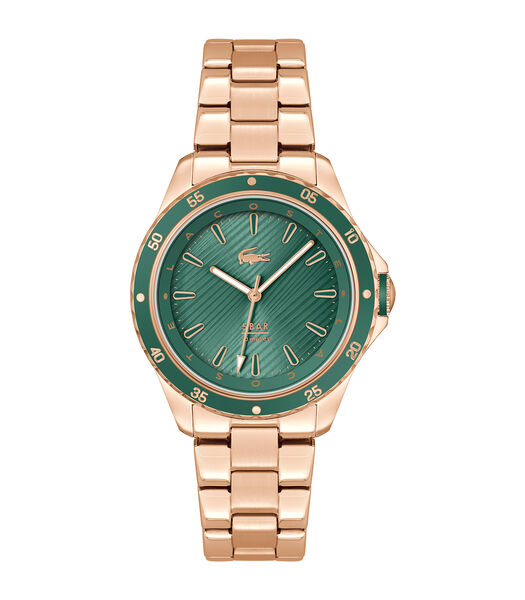 Horloge met wijzerplaat groen met armband rose goud 2001372