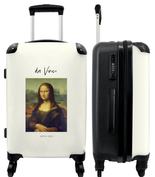 Bagage à main Valise avec 4 roues et serrure TSA (Art - Da Vinci - Mona Lisa - Fille)