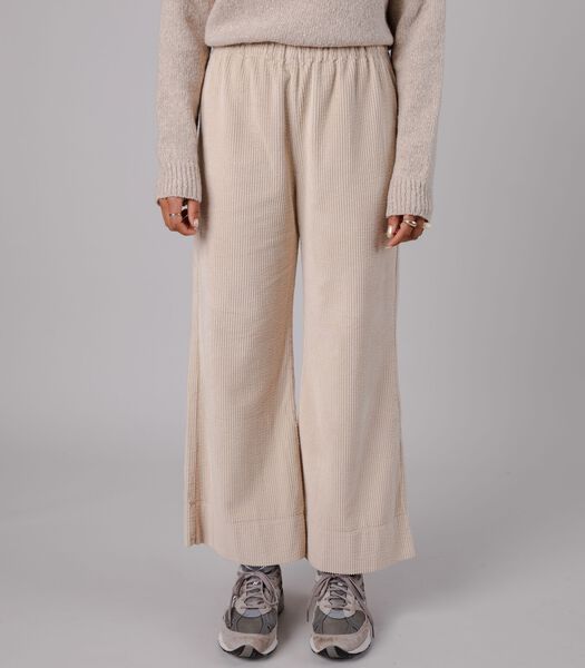 Wide Leg Corduroy Pants Cream