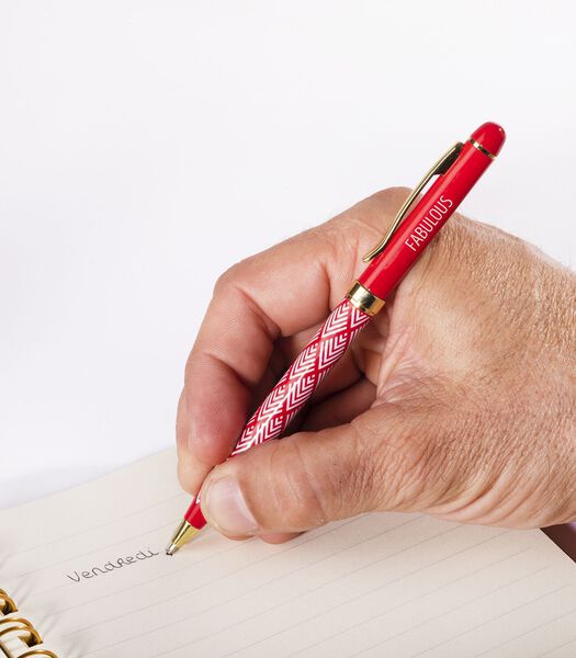 Fijne pen in gelakt metaal rood - Fabulous!