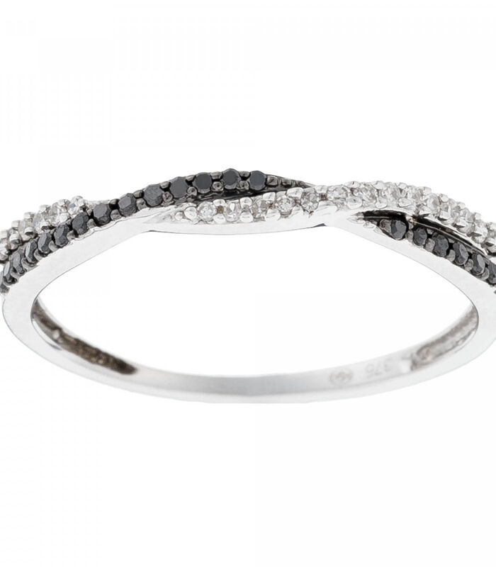 Ring 'En noir et blanc' witgoud en diamanten image number 2