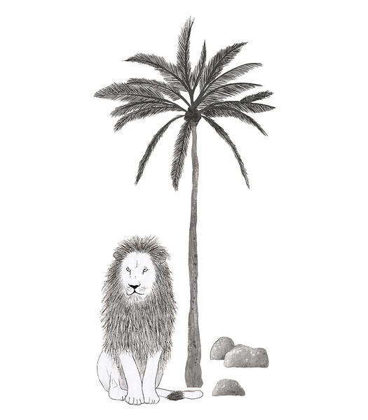 Stickers lion et palmier Serengeti, Lilipinso