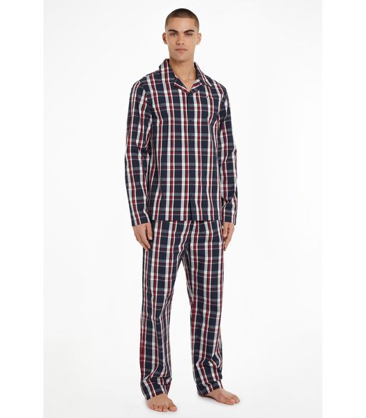 Tommy Hilfiger Pyjama Set Ruit Donkerblauw