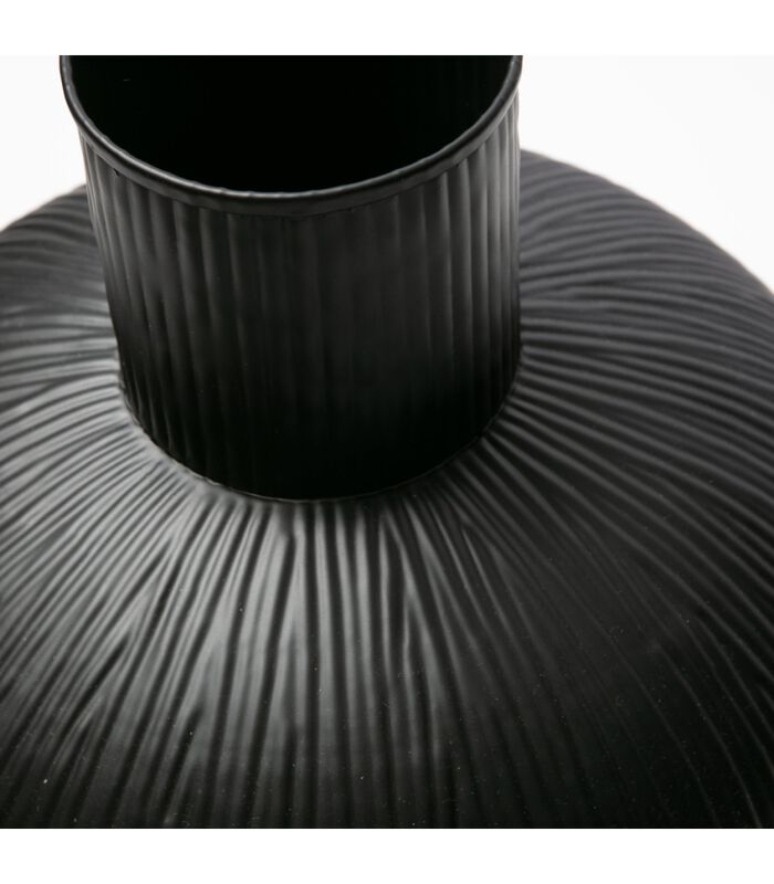 Vase avec des lignes verticales - Fer - Noir - 35x30x30 cm - Pixie image number 0
