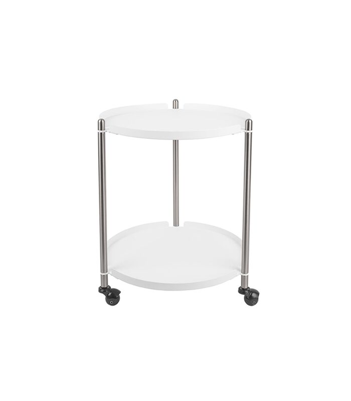 Table d'appoint Thrill - Steel Nickel, White - 42,5x52cm image number 0